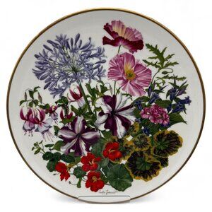 1978 Franklin Porcelain Flowers Of The Year August Plate Fine Bone China By Wedg